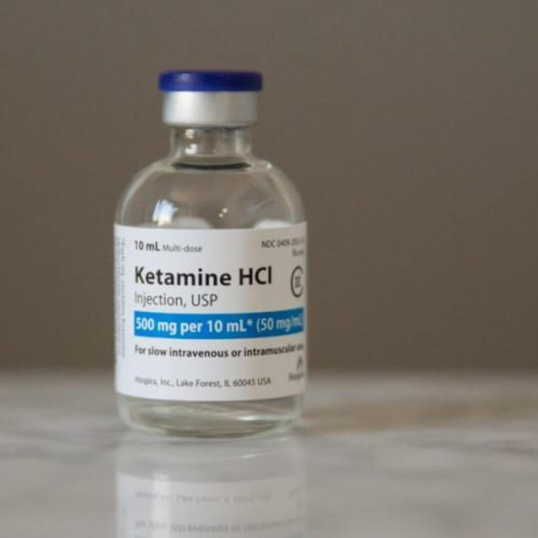 Ketamine Injection (e.g., 50 mg/mL × 10 mL) 500 mg
